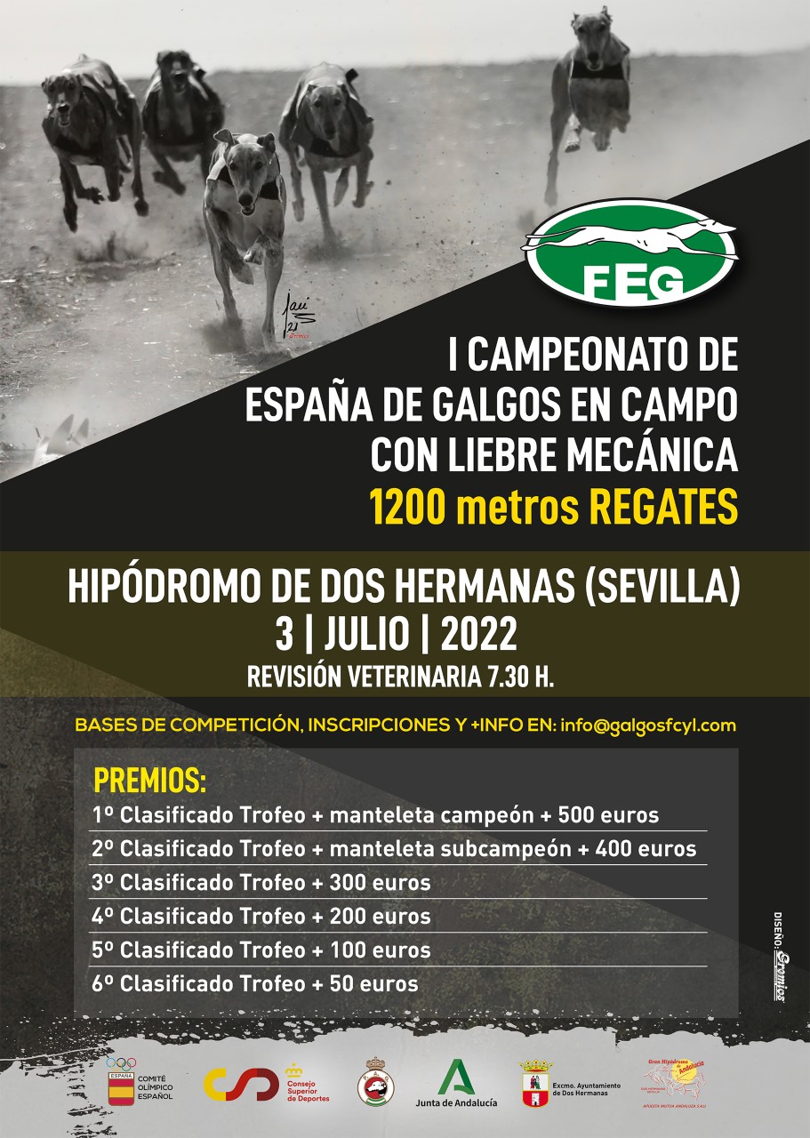 I CAMPEONATO DE  ESPAÑA LIEBRE MECÁNICA 1200 REGATES: Hipódromo de Dos Hermanas (Sevilla)